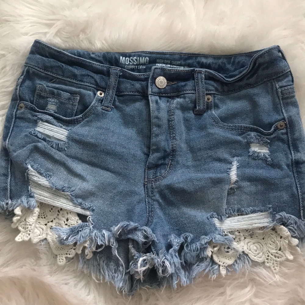 juniors mossimo high rise denim shorts